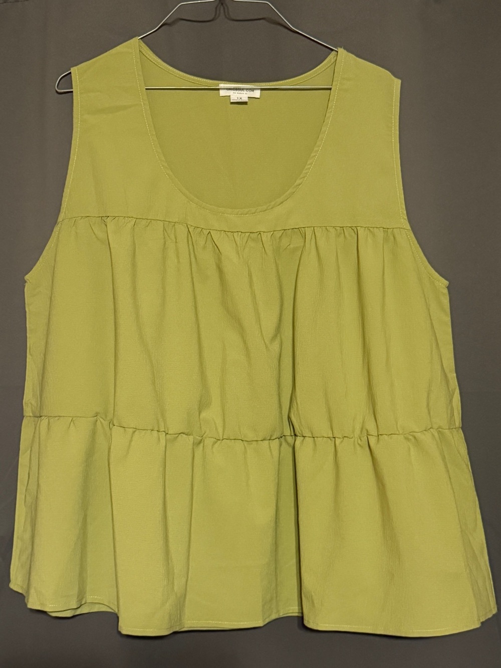Sleeveless Peplum Tank Top - Olive Green